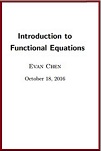 Introduction to Functional Equations by Evan Chen